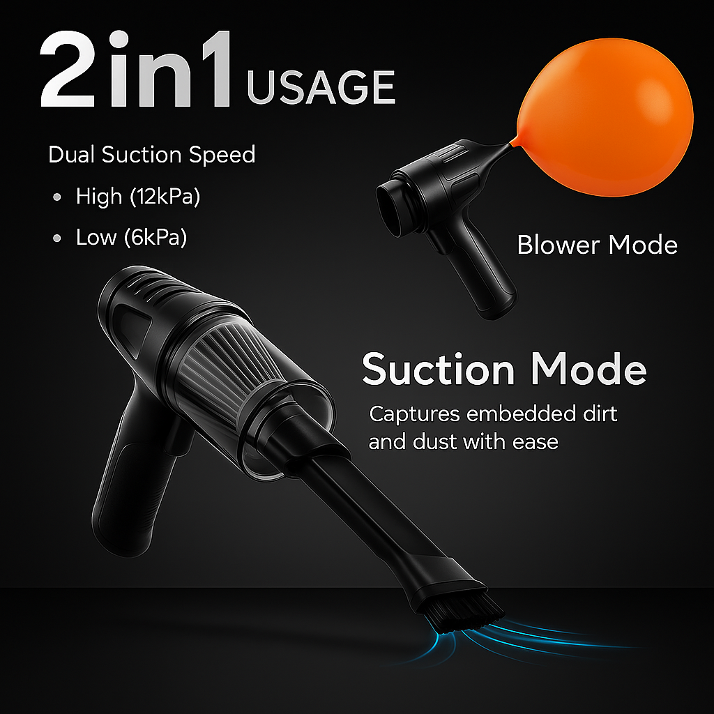 Portable Air Duster Wireless Vacuum Cleaner  (1 year-warrenty)